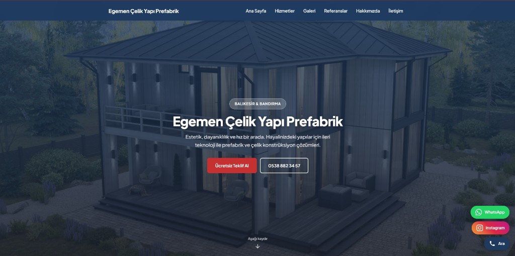 Çelik Yapı Sitesi ekran görüntüsü